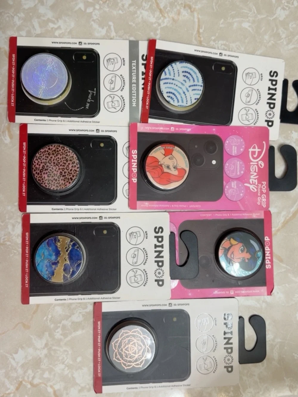 Phone Grip PopSocket - Mixed Designs (Black Base)